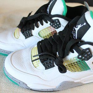 Jordan 4 Retro Lucid Green Rasta Flight Sneakers
